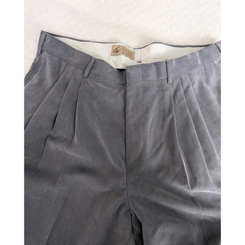 Men's Gray Dress Pants Pleated Front Classic Fit Size 36x32 Lord & Taylor Soft